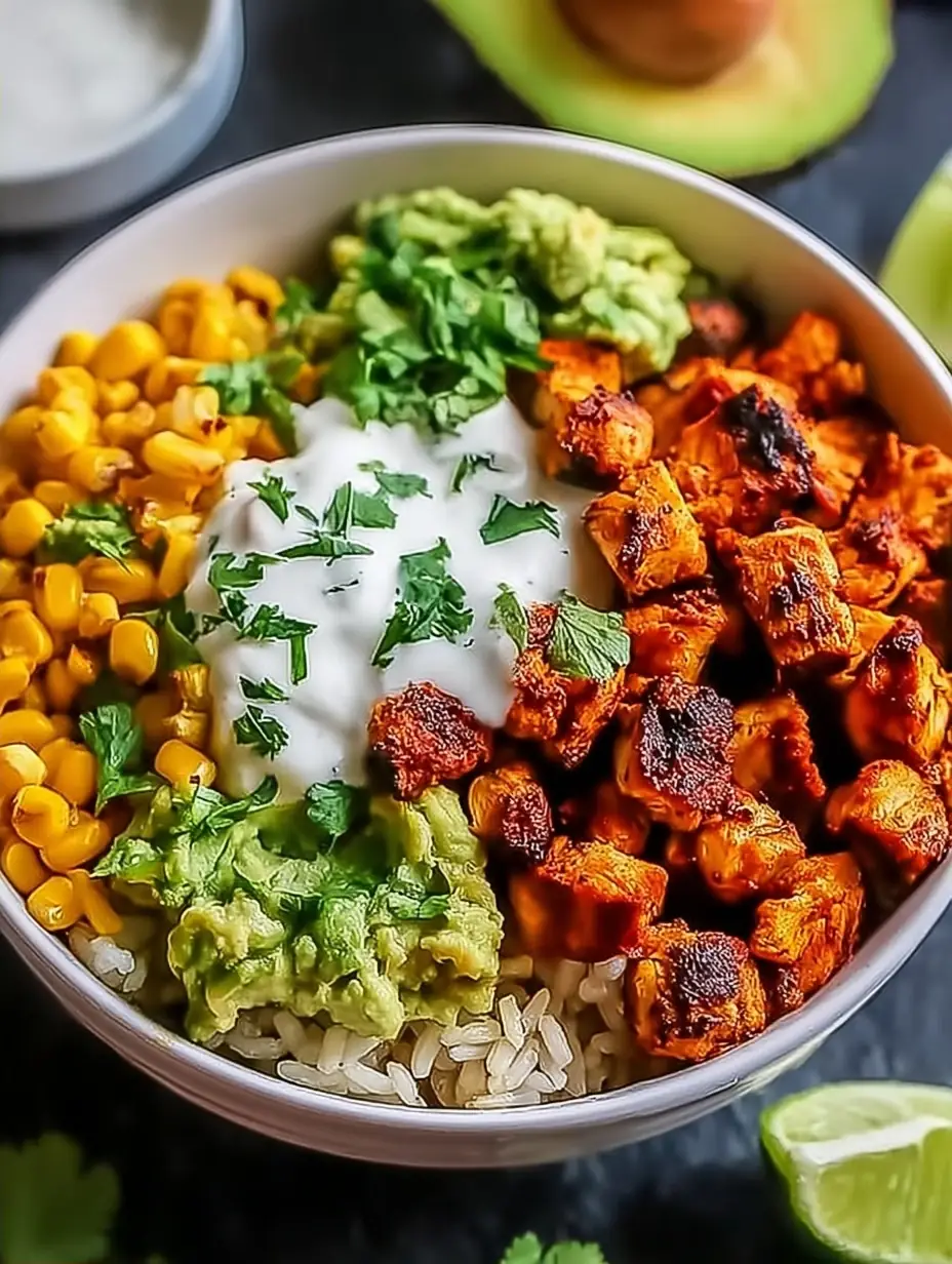 A delicious plate of Quick & Customizable Healthy Chicken Taco Bowls You'll Love
