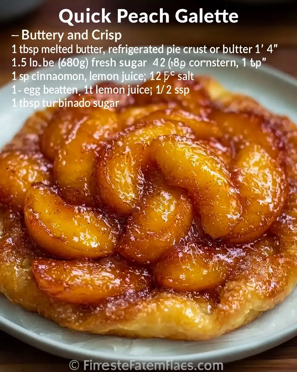 A delicious plate of Quick Peach Galette: Buttery and Crisp