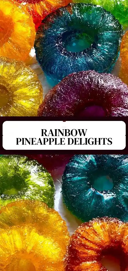 Candied Rainbow Pineapple Rings