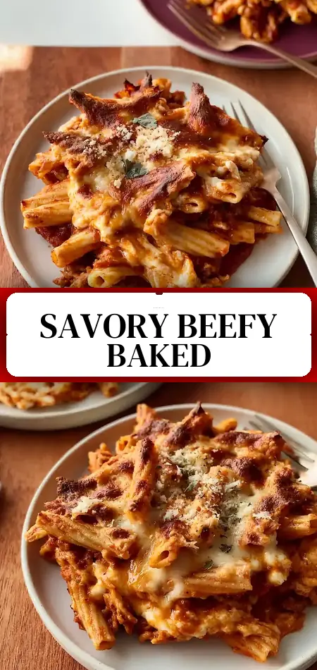 Beefy Cottage Cheese Baked Ziti - thegirlskitchen