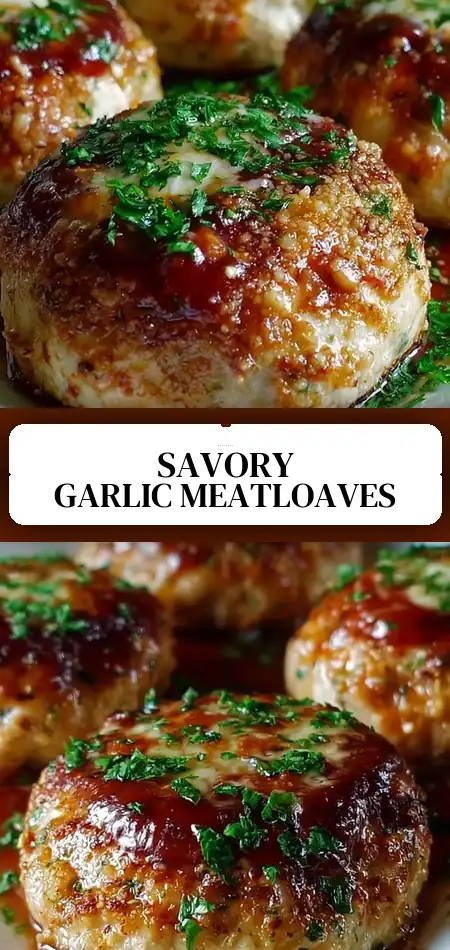 Pinterest pin (Design 3) for Garlic Parmesan Meatloaves