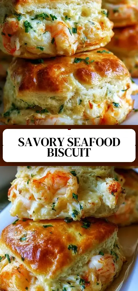 Pinterest pin (Design 3) for Golden Shrimp and Crab Biscuit Melts