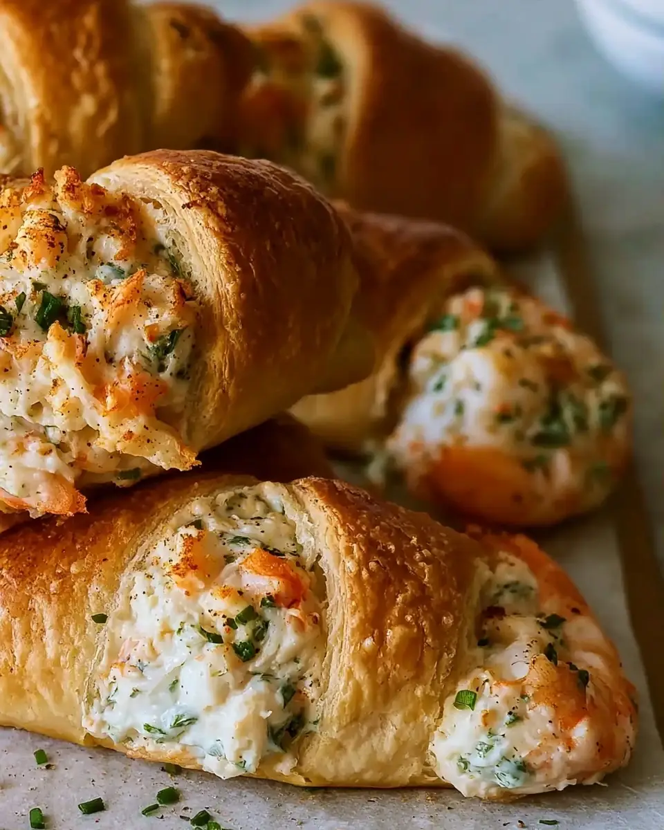 A delicious plate of Shrimp & Crab Stuffed Crescent Bombs: Easy and Indulgent Treats