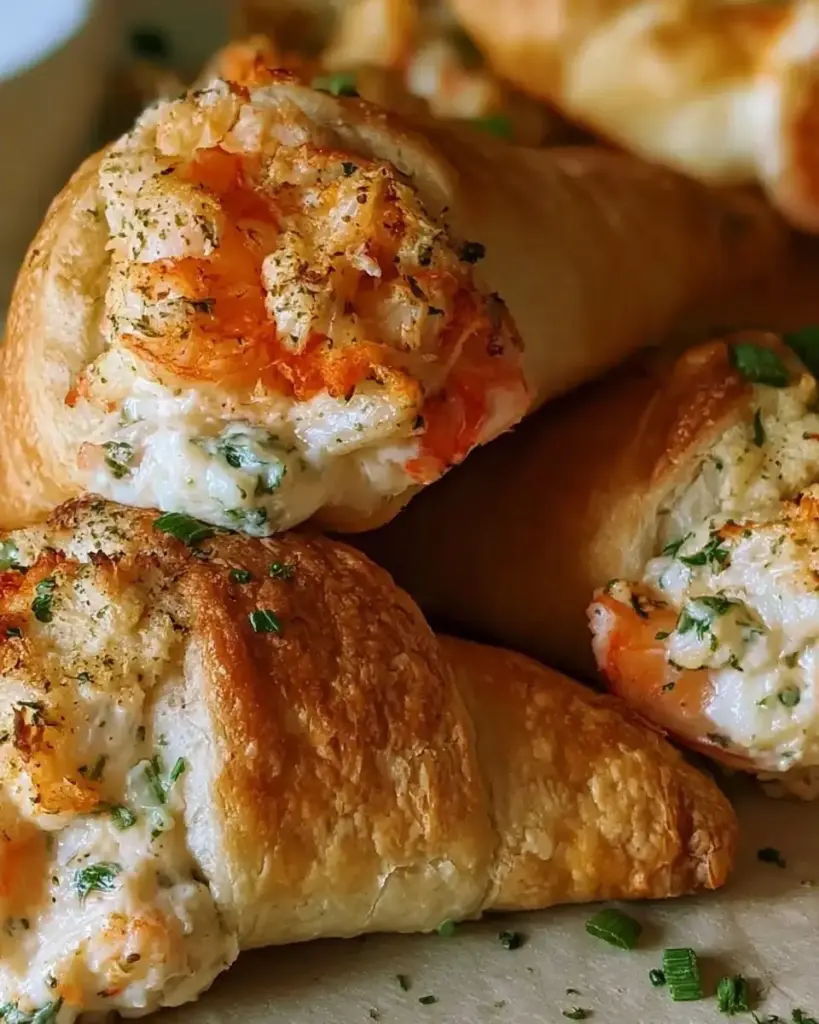 A delicious plate of Shrimp & Crab Stuffed Crescent Bombs: Easy and Indulgent Treats