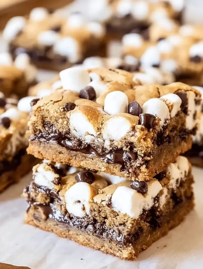A delicious plate of S'mores Cookie Bars
