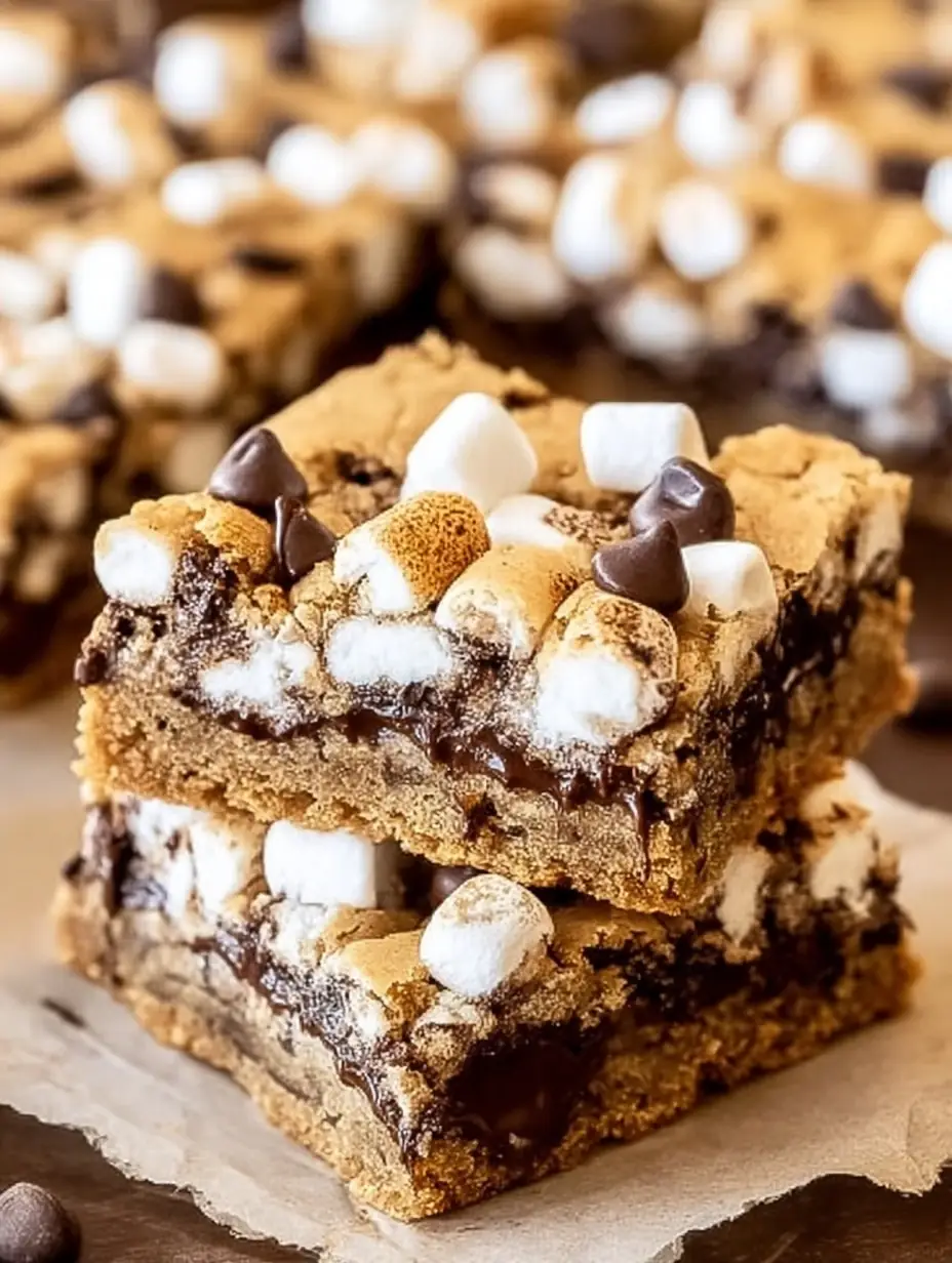 A delicious plate of S'mores Cookie Bars
