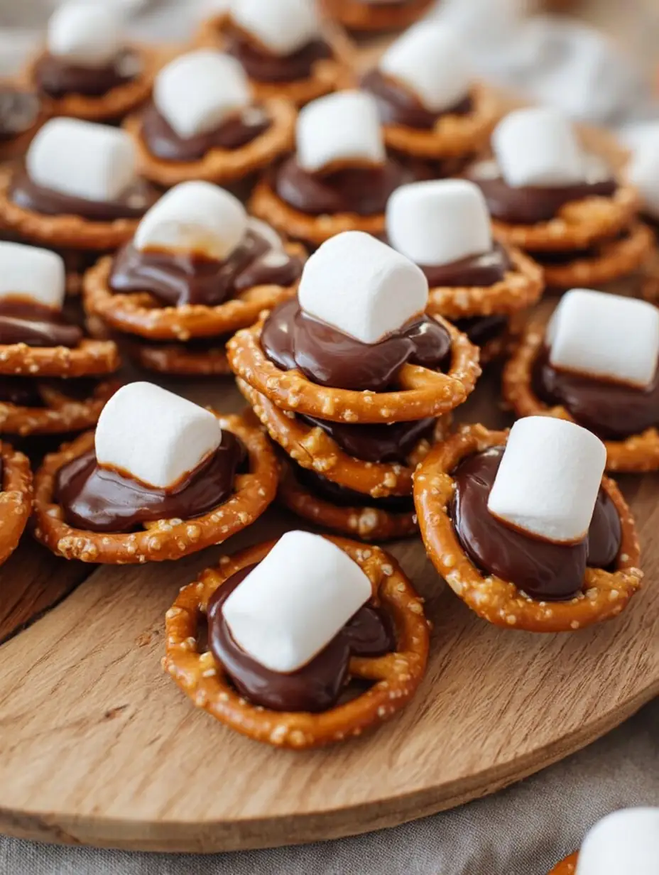 A delicious plate of S'mores Pretzel Bites