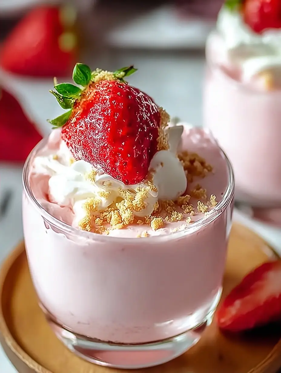 A delicious plate of Strawberry Cottage Cheese Mousse