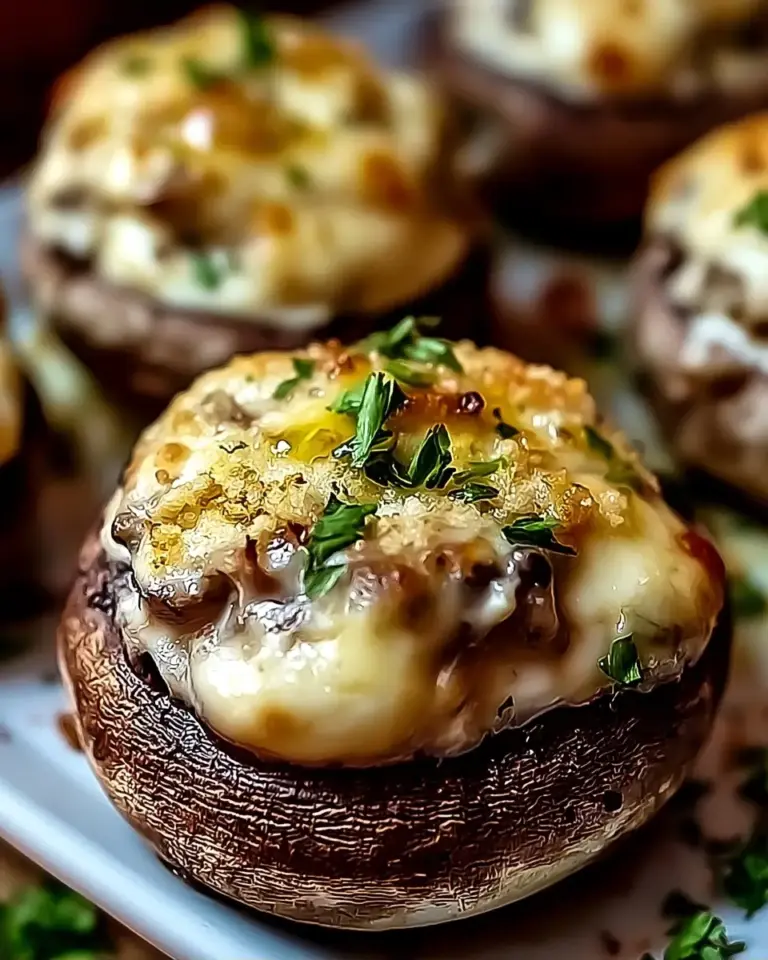 A delicious plate of Stuffed Mushrooms