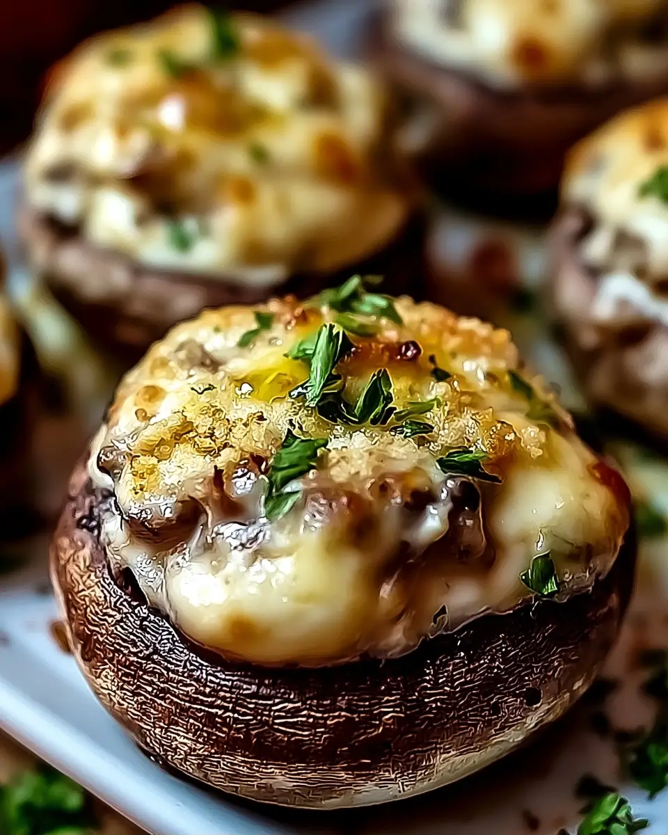 A delicious plate of Stuffed Mushrooms