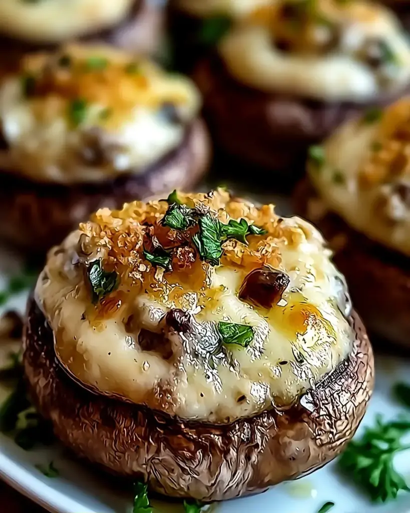 A delicious plate of Stuffed Mushrooms
