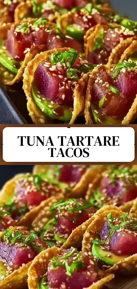 Spicy Tuna Tartare Wonton Tacos