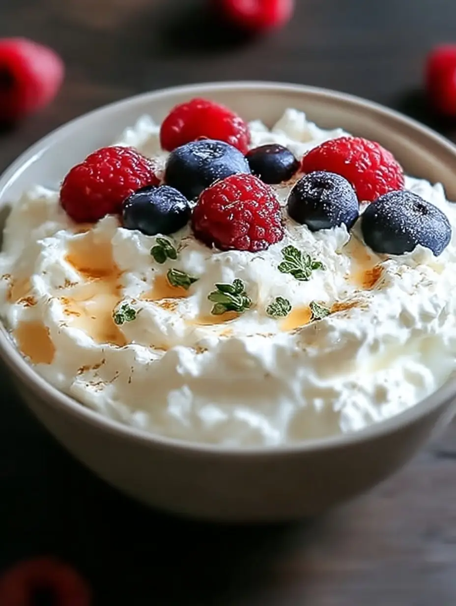 A delicious plate of Whipped Cottage Cheese Delight
