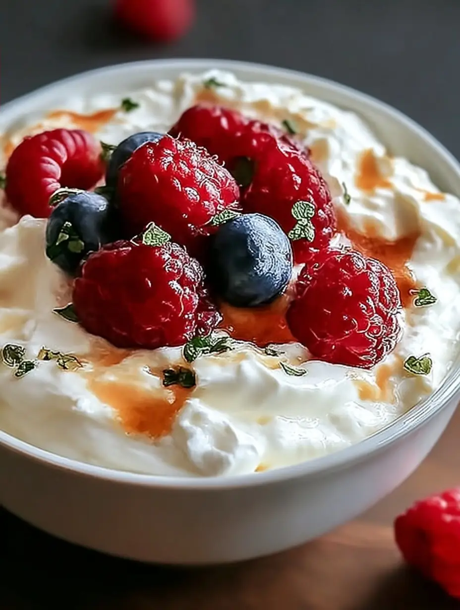 A delicious plate of Whipped Cottage Cheese Delight