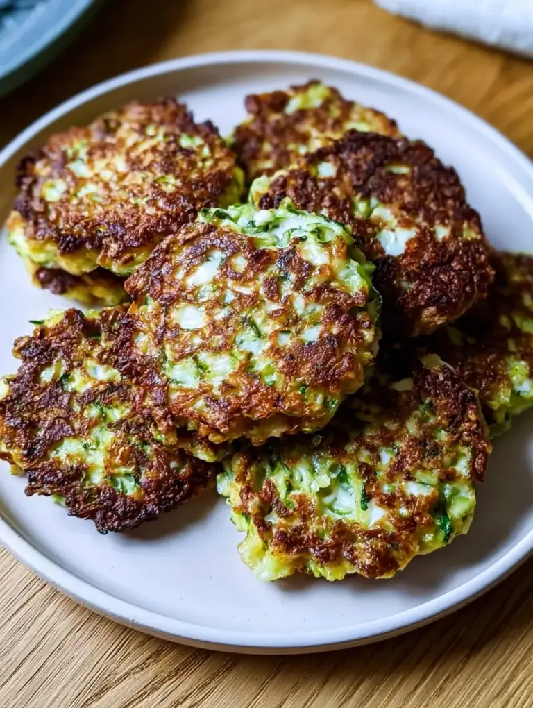 A delicious plate of Zucchini Cottage Cheese Fritters