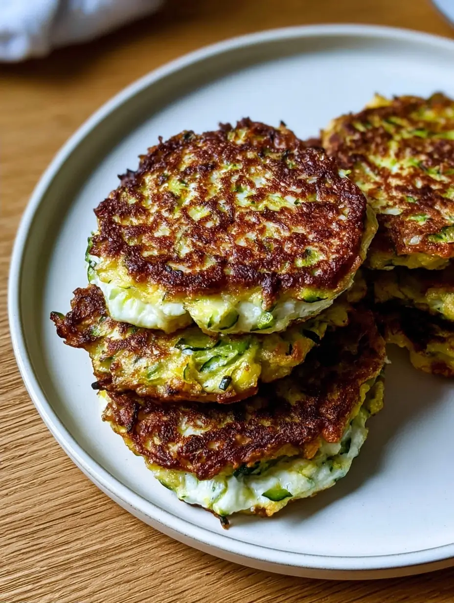 A delicious plate of Zucchini Cottage Cheese Fritters