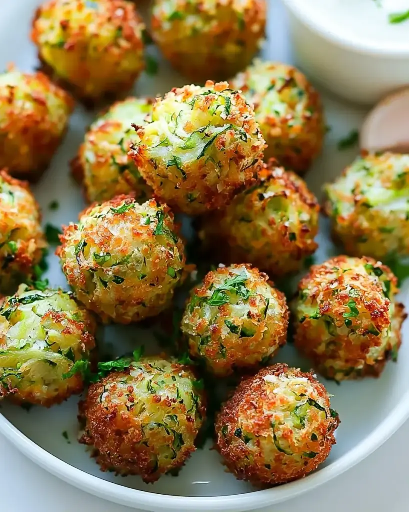 A delicious plate of Zucchini Garlic Bites